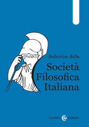 Journal cover: Bollettino della società filosofica italiana